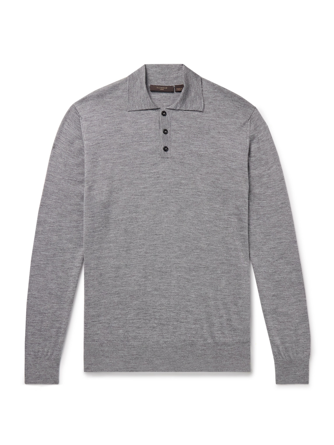 Incotex Slim-fit Cashmere And Silk-blend Polo Shirt In Gray