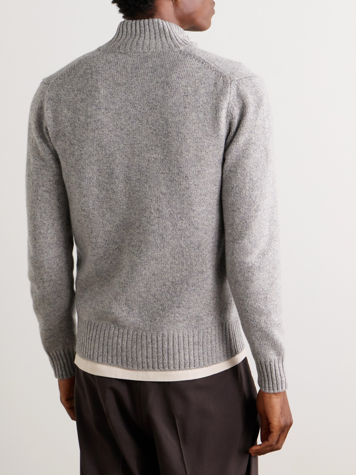 Incotex Zanone Slim-fit Virgin Wool Cardigan In Gray