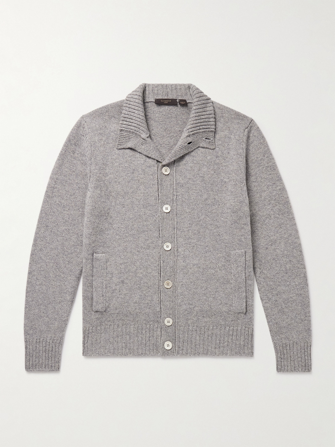 Incotex Zanone Slim-fit Virgin Wool Cardigan In Gray