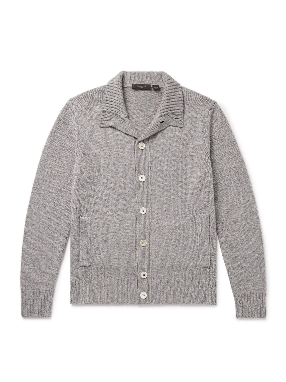 Incotex Zanone Slim-fit Virgin Wool Cardigan In Gray