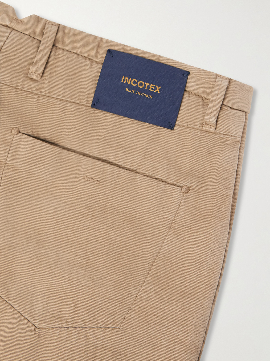 Incotex Blue Division Straight-leg Pleated Cotton And Cashmere-blend Twill Trousers In Brown