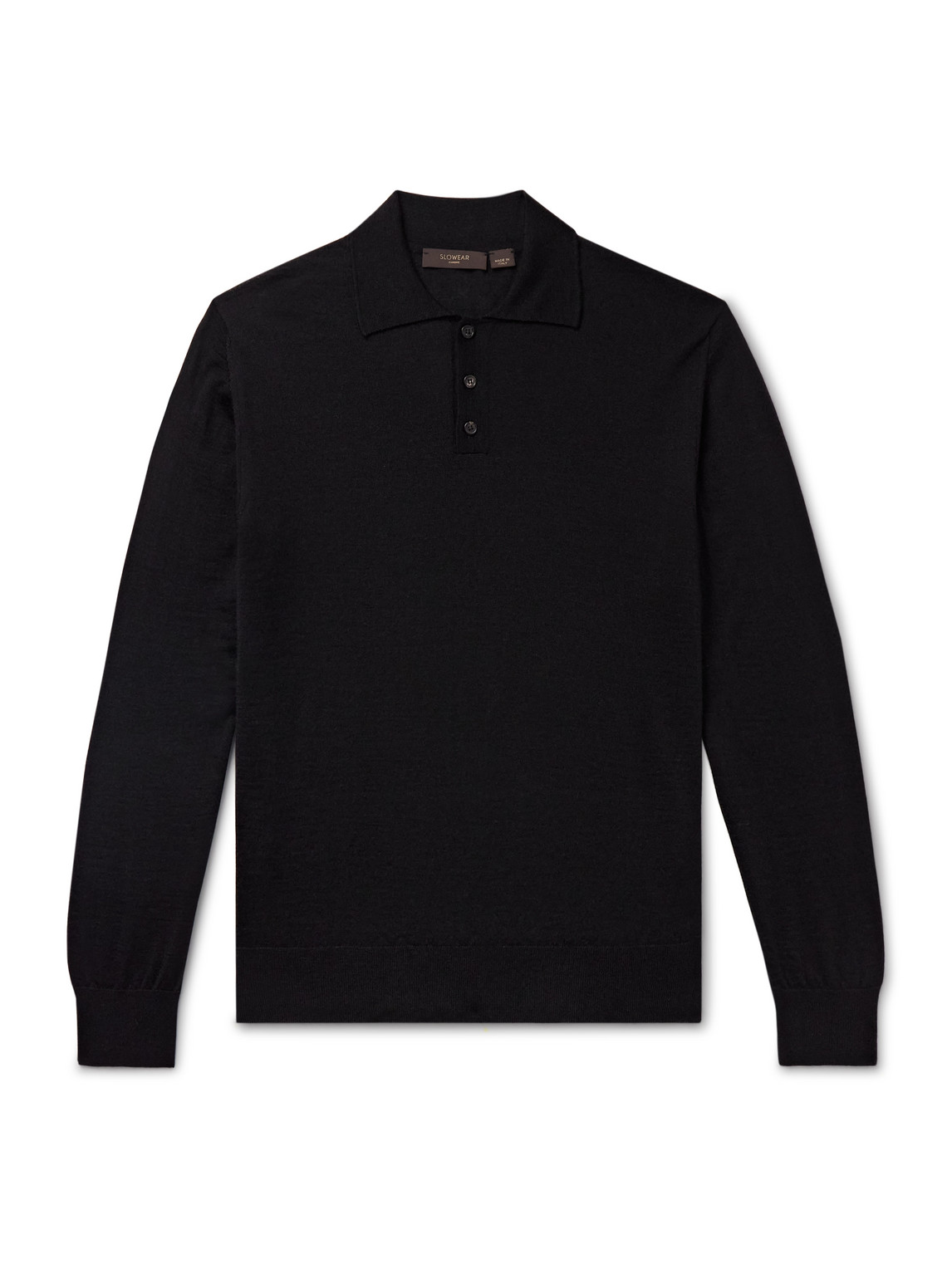 Incotex Zanone Slim-fit Cashmere And Silk-blend Polo Shirt In Black