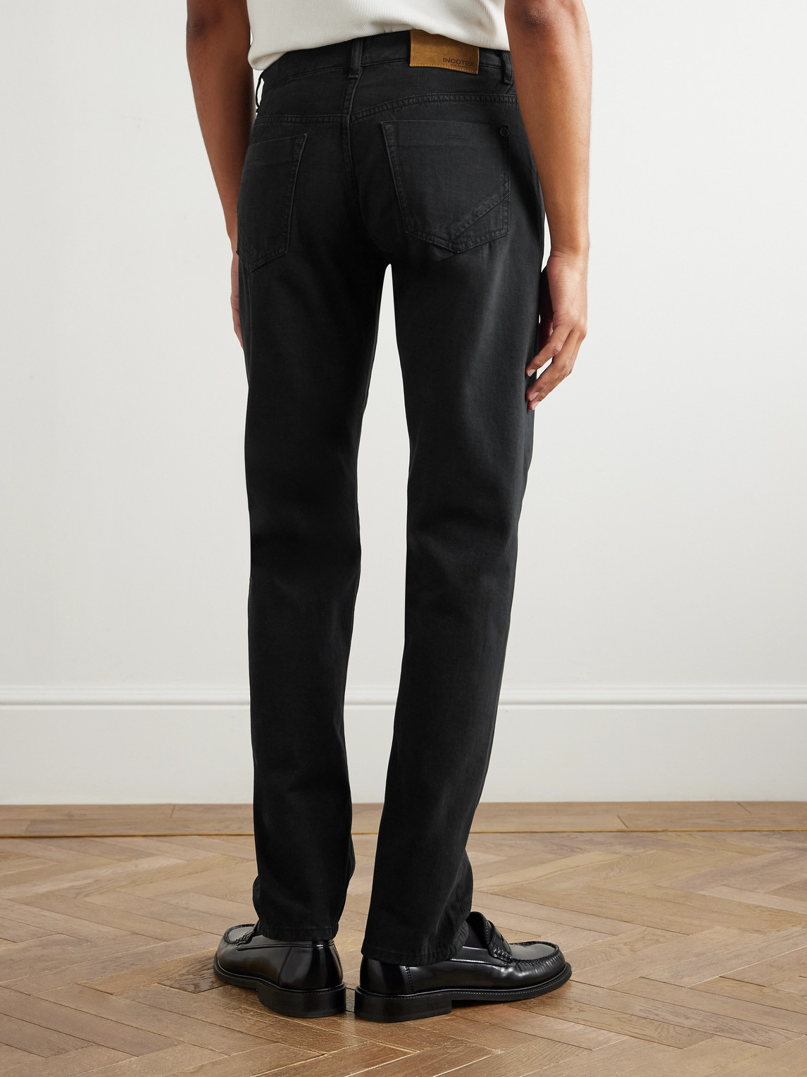 Incotex Blue Division Slim-fit Tapered Jeans In Black