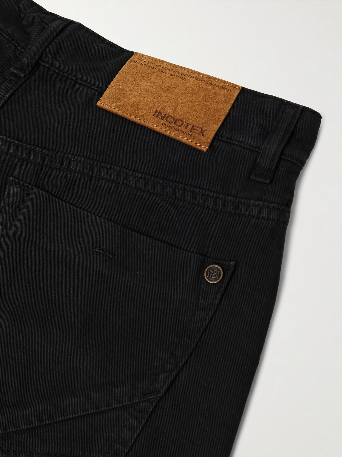 Incotex Blue Division Slim-fit Tapered Jeans In Black