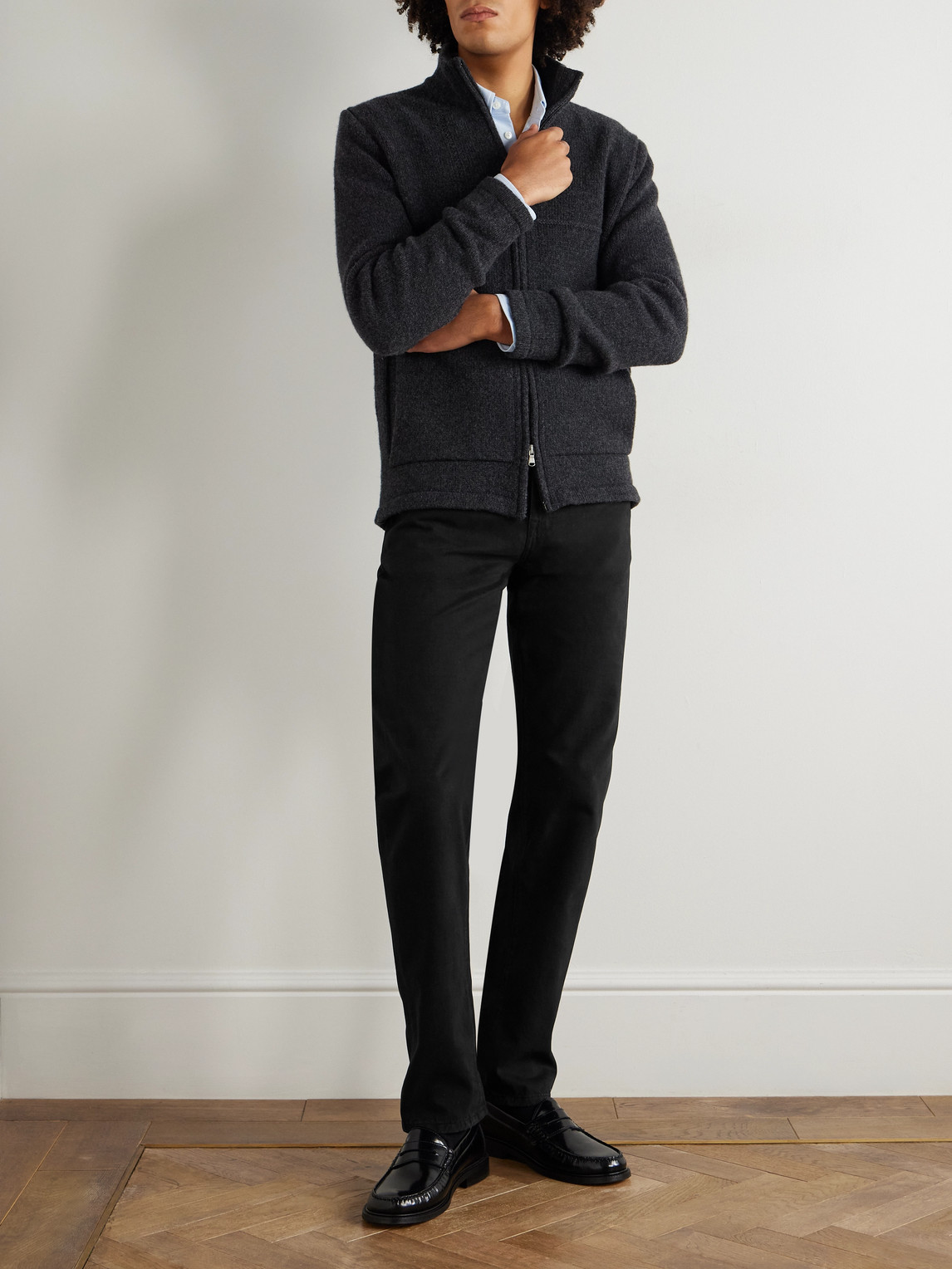 Incotex Blue Division Slim-fit Tapered Jeans In Black