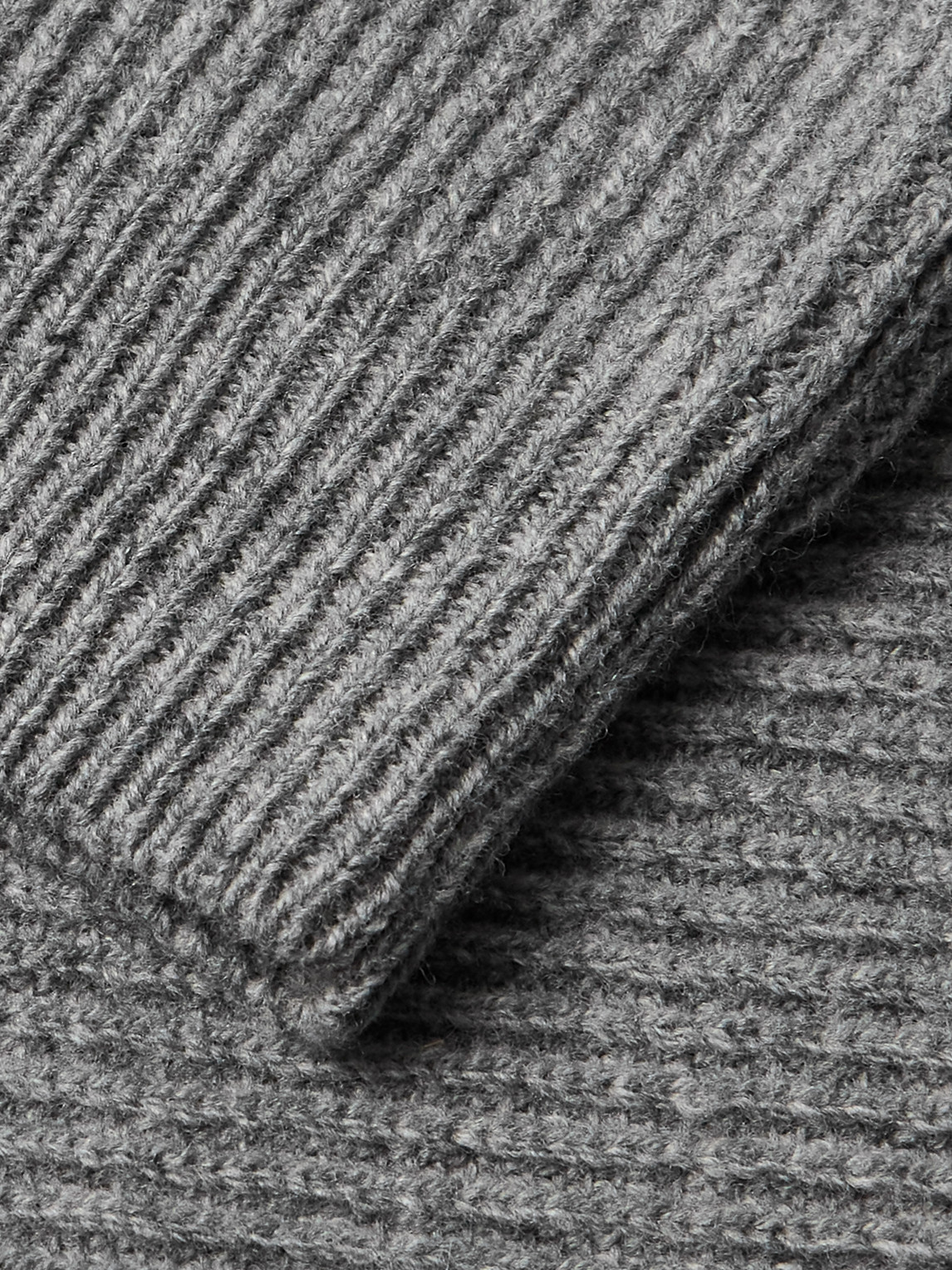 Incotex Zanone Ribbed Virgin Wool Sweater In Gray