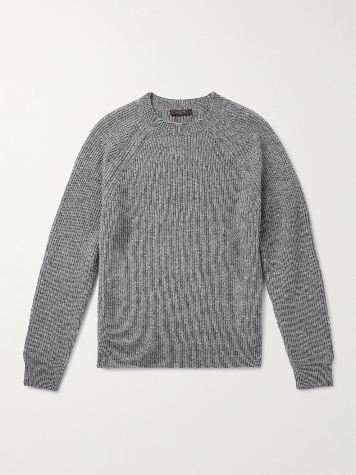 Incotex Zanone Ribbed Virgin Wool Sweater In Gray