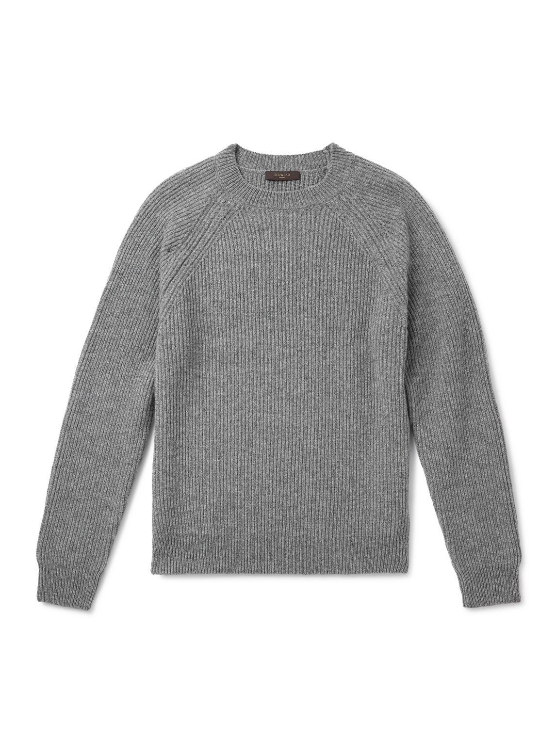 Incotex Zanone Ribbed Virgin Wool Sweater In Gray