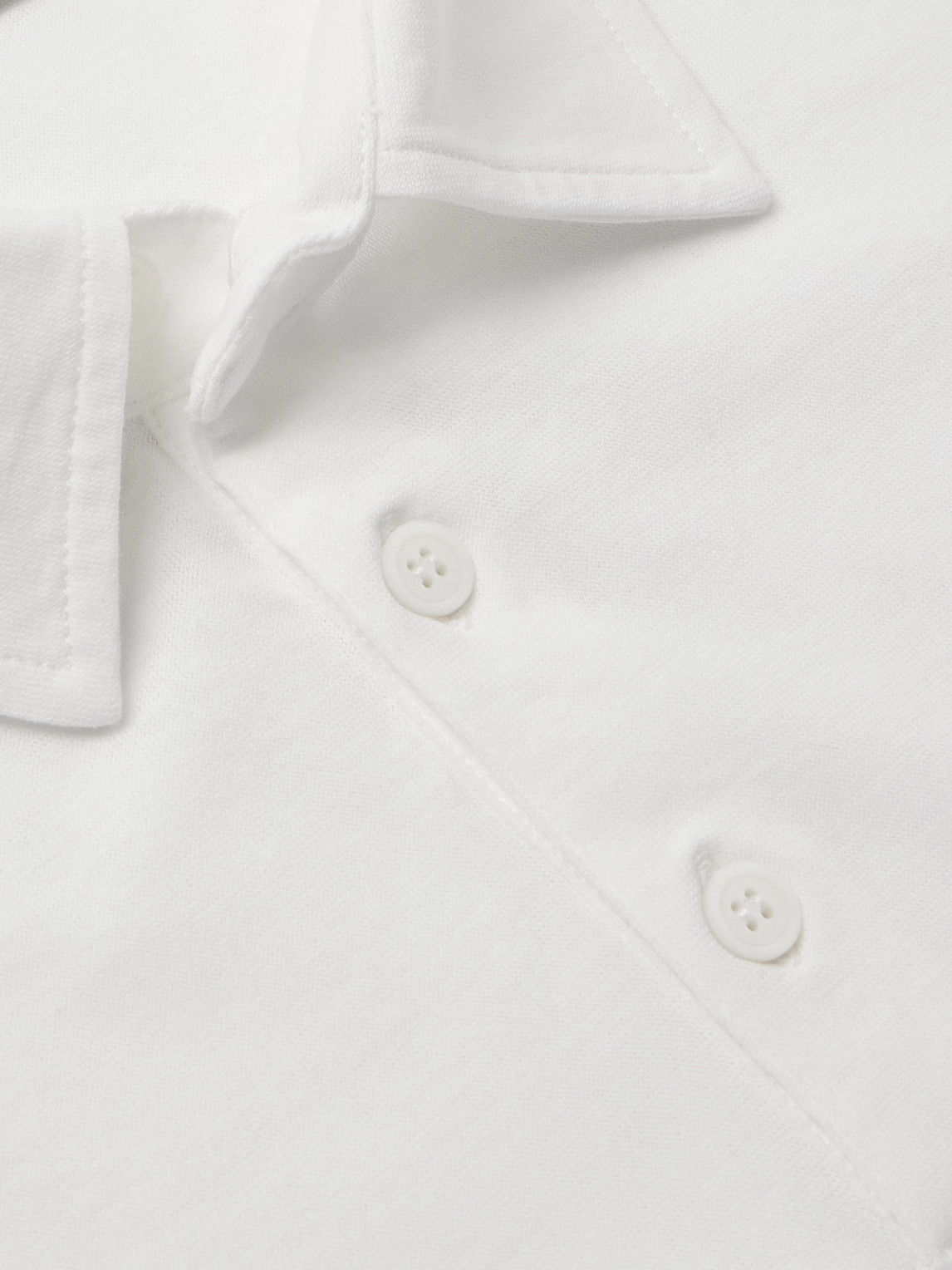 Incotex Zanone Slim-fit Icecotton Piqué Polo Shirt In White