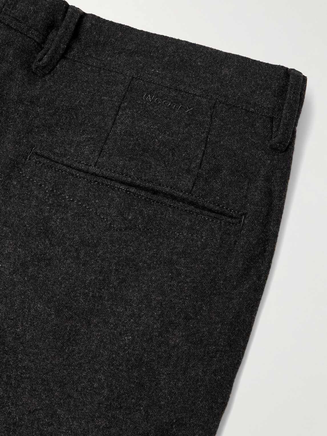 Incotex Slim-fit Straight-leg Virgin Wool-blend Trousers In Black