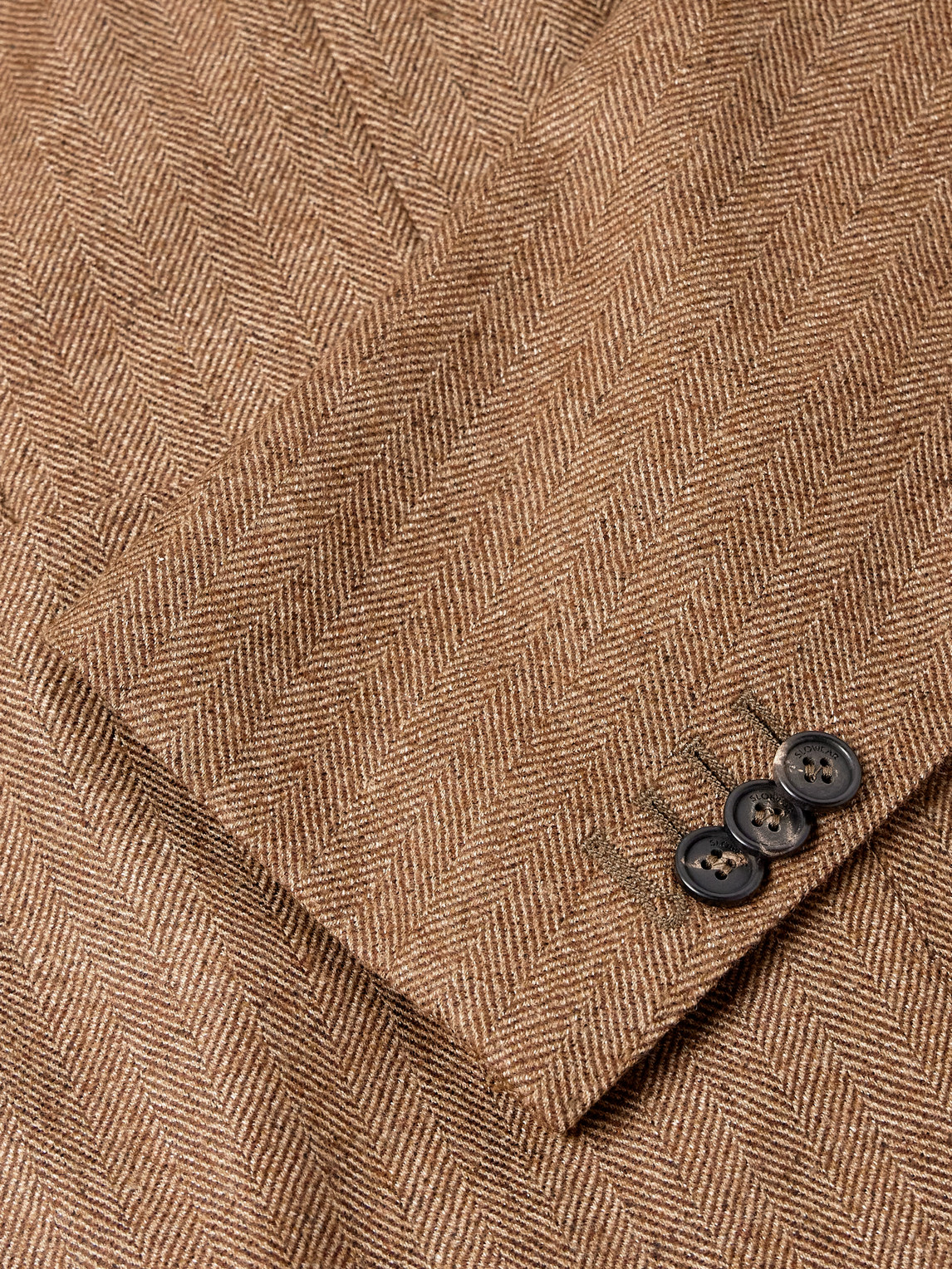 Incotex Herringbone Wool Blazer In Brown