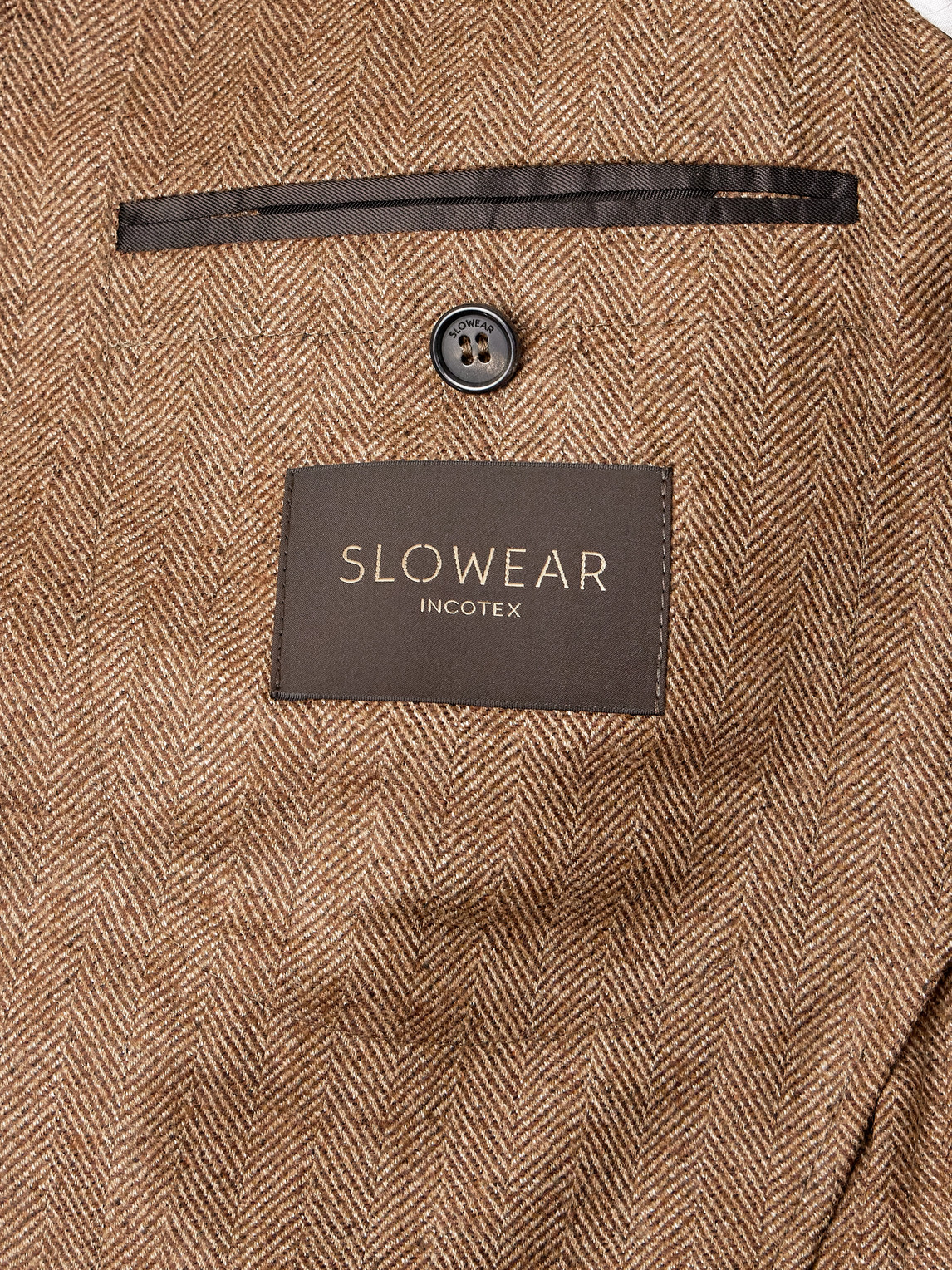 Incotex Herringbone Wool Blazer In Brown