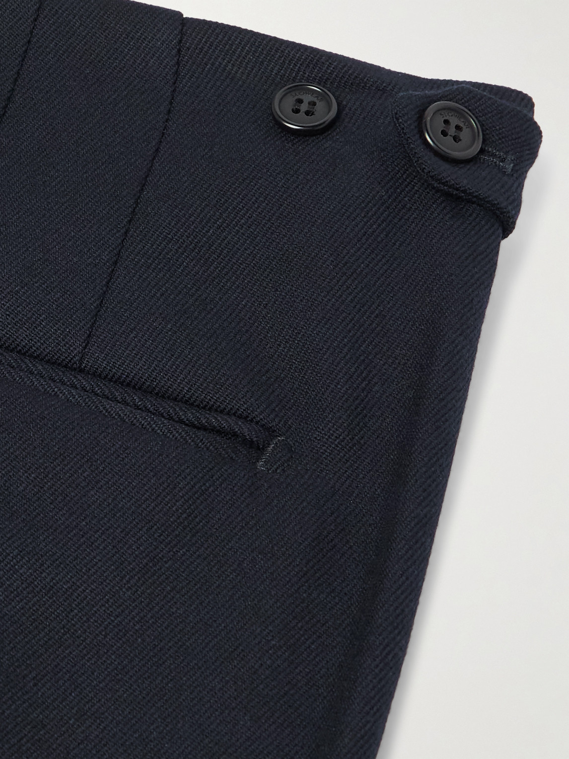 Incotex Tapered Pleated Virgin Wool-twill Trousers In Blue