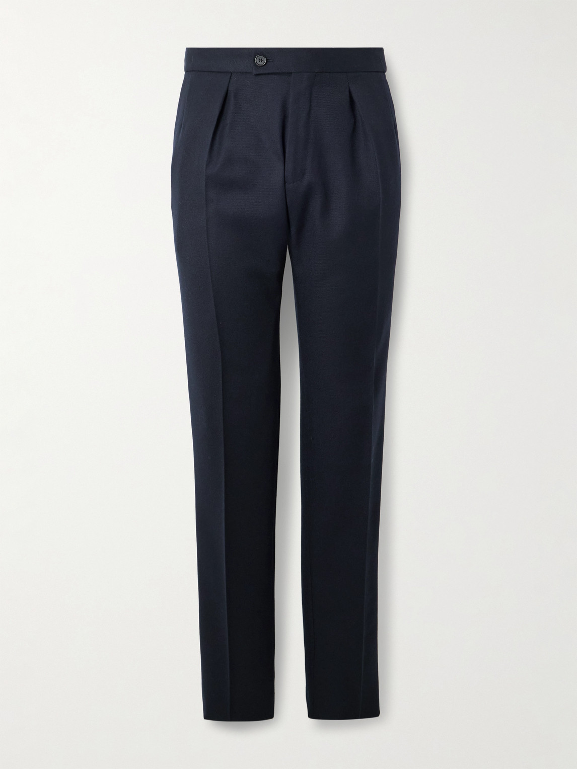 Incotex – Tapered Pleated Virgin Wool-Twill Trousers