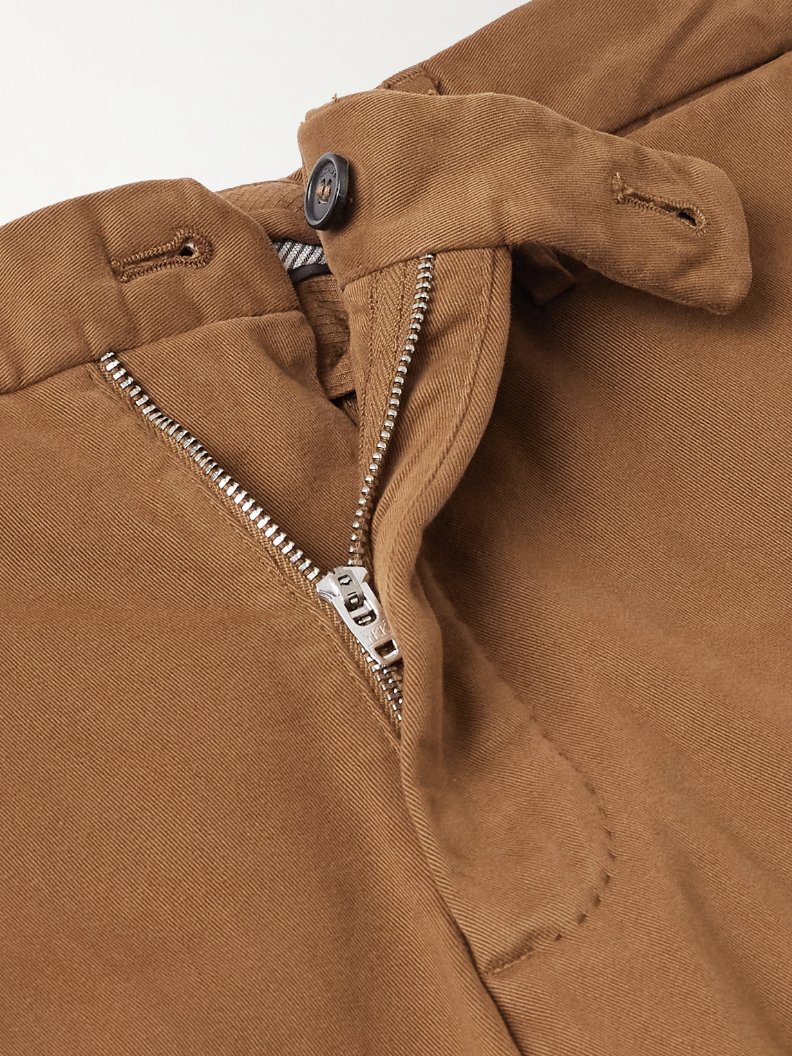 Incotex Slim-fit Cotton-blend Twill Trousers In Brown