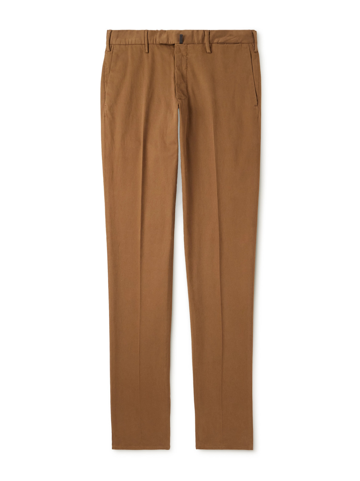 Incotex Slim-fit Cotton-blend Twill Trousers In Brown