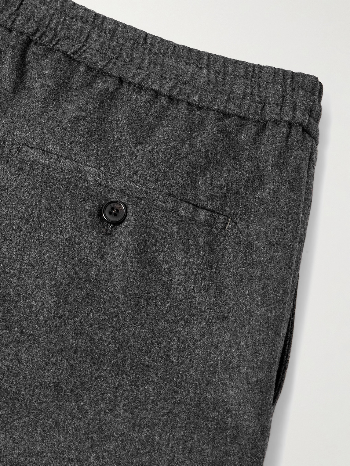 Incotex Tapered Pleated Wool And Cashmere-blend Trousers In Black