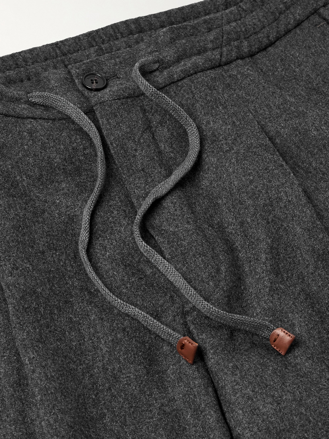 Incotex Tapered Pleated Wool And Cashmere-blend Trousers In Black