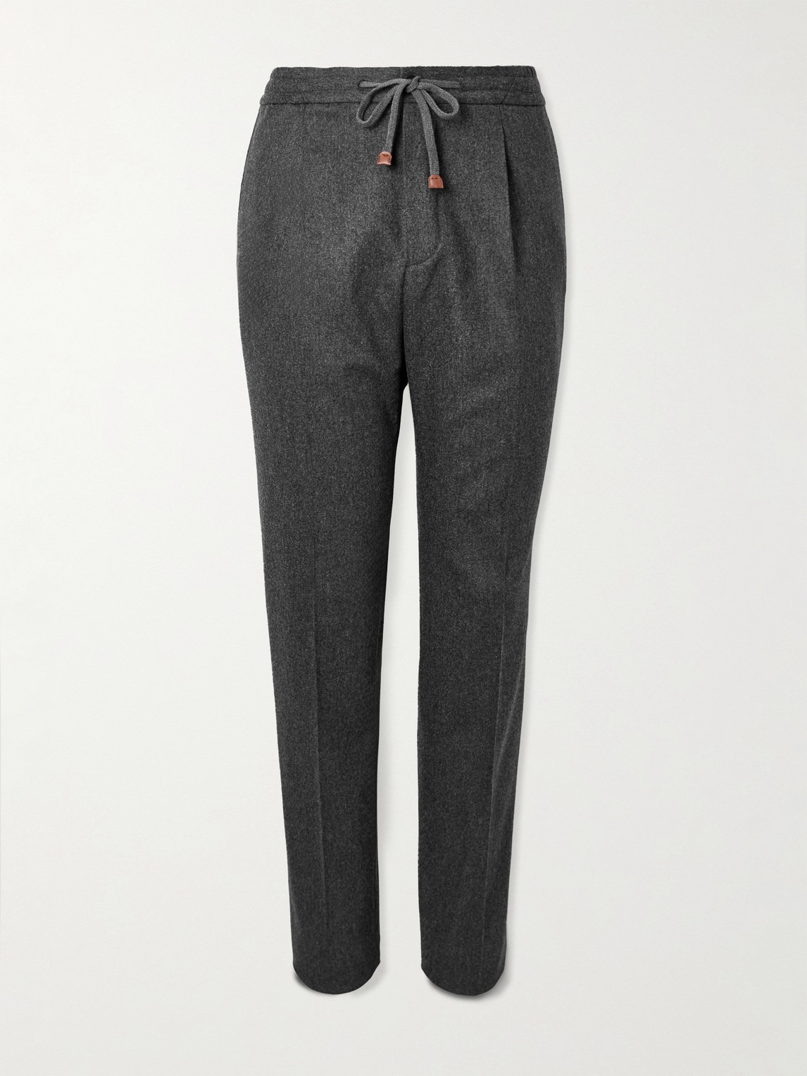 Incotex Tapered Pleated Wool and Cashmere-Blend Trousers - Men