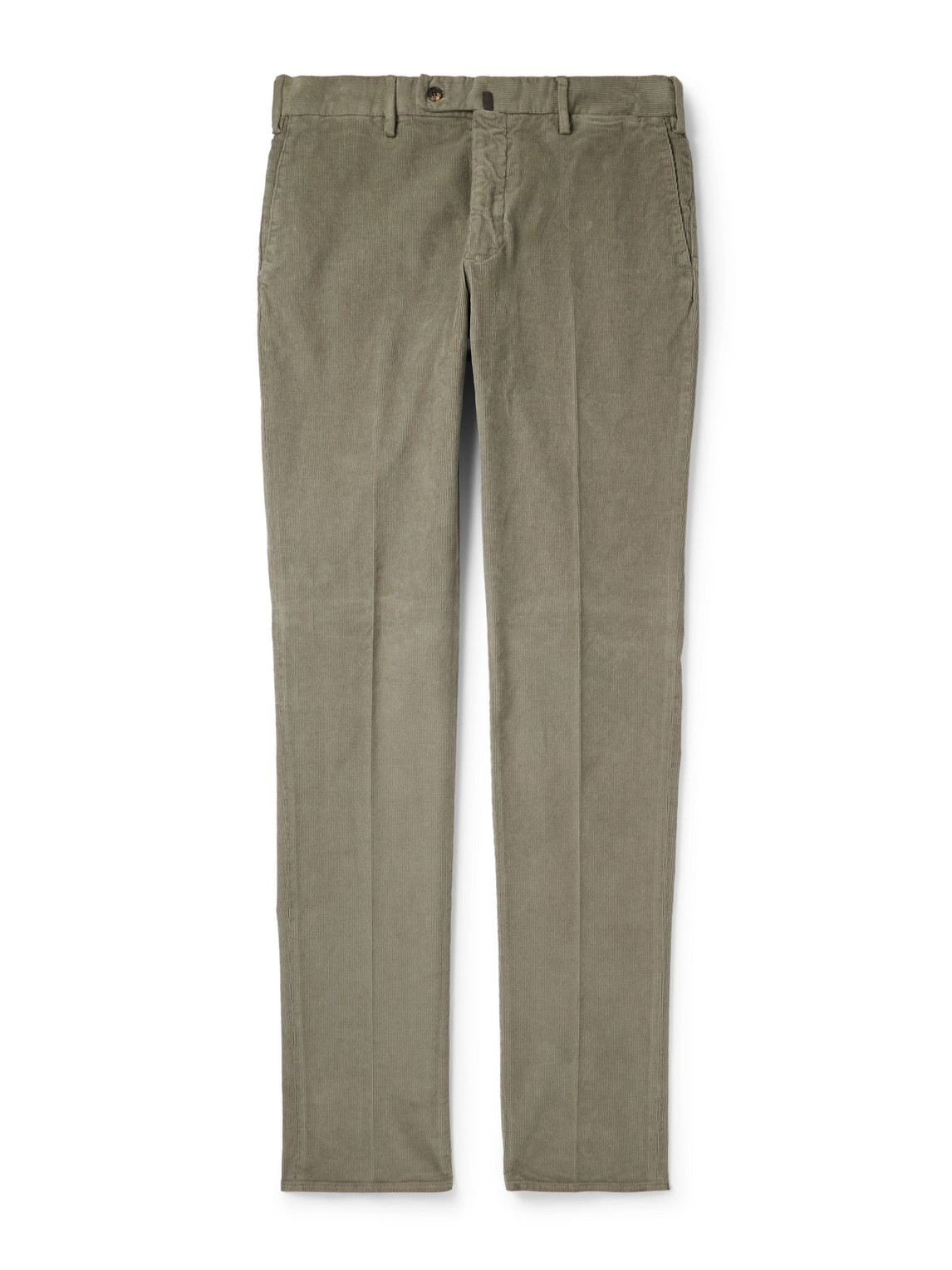Incotex Straight-leg Cotton-blend Corduroy Trousers In Green