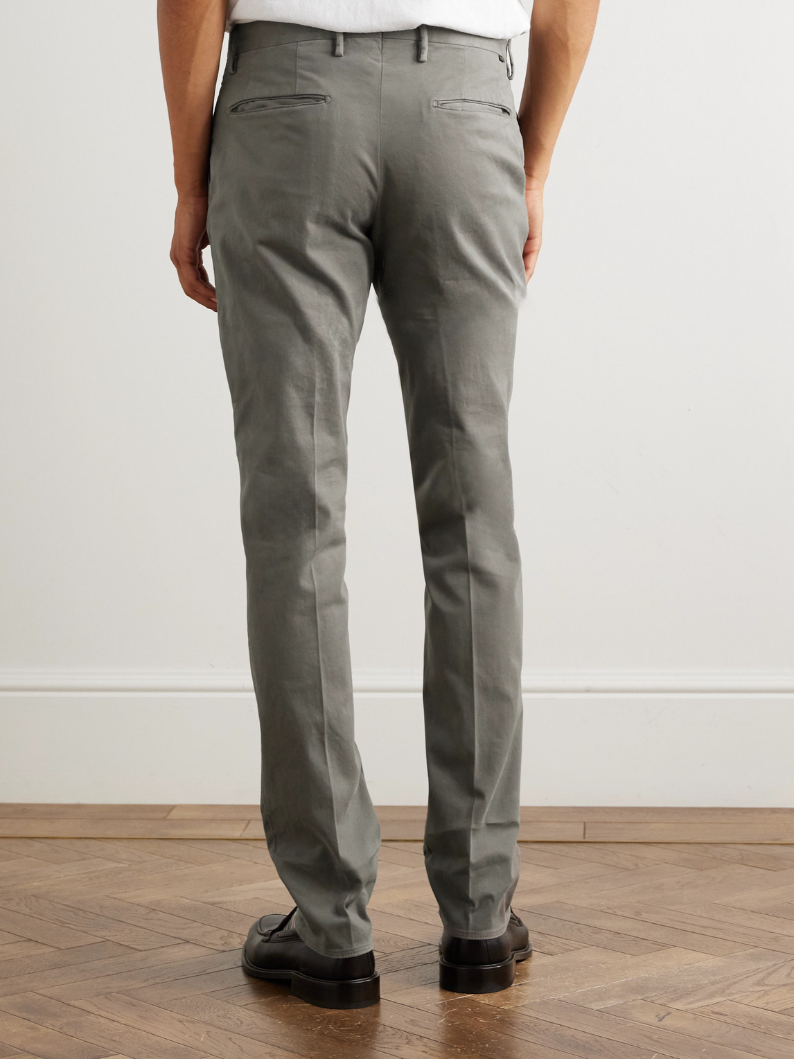 Incotex Straight-leg Cotton-blend Twill Trousers In Gold