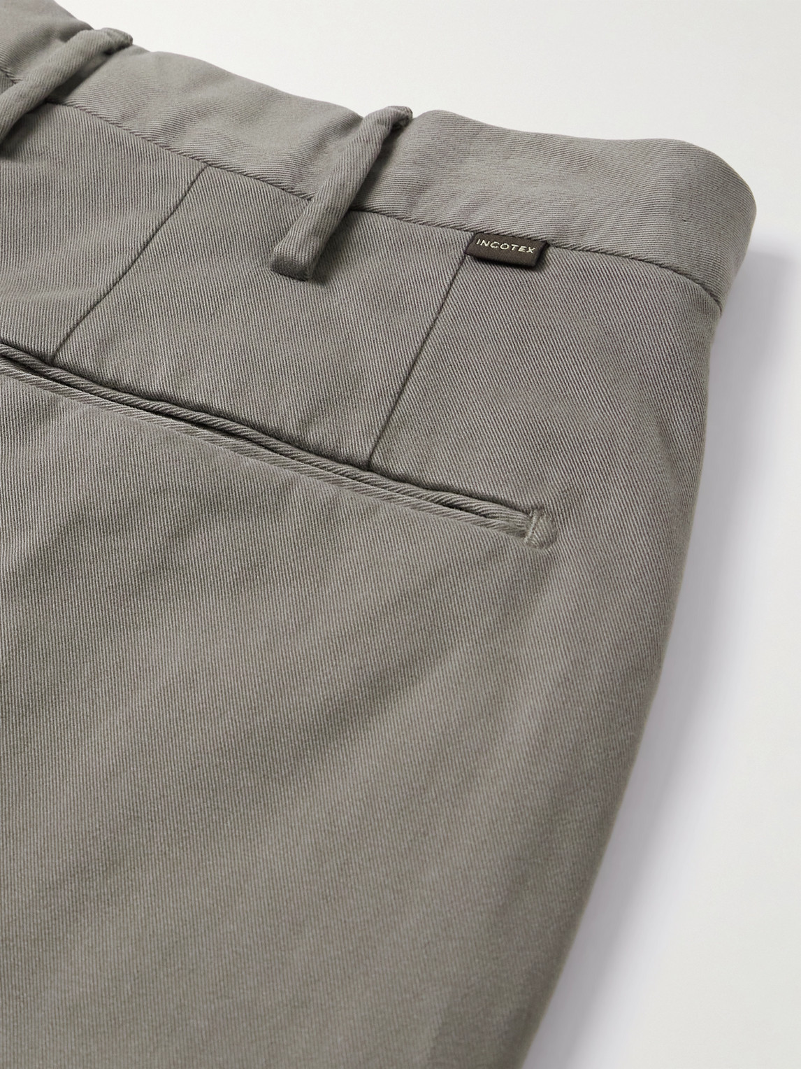 Incotex Straight-leg Cotton-blend Twill Trousers In Gold