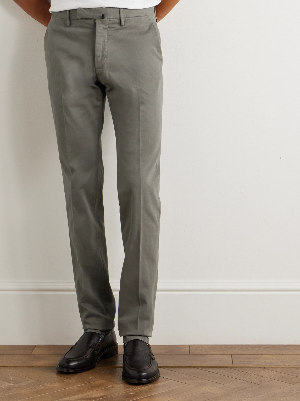Incotex Straight-leg Cotton-blend Twill Trousers In Gold