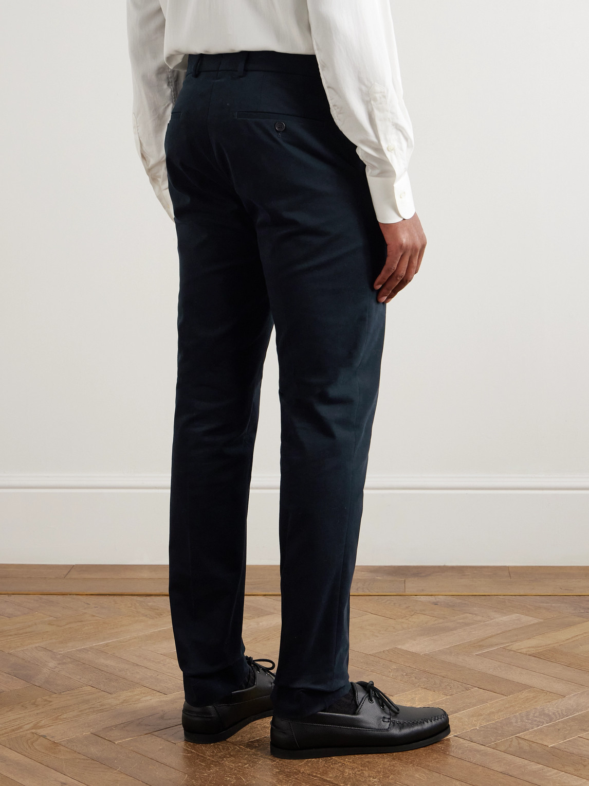 Incotex Straight-leg Stretch-cotton Trousers In Blue