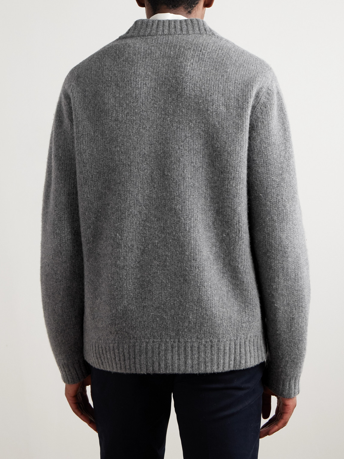 Incotex Zanone Wool And Cashmere-blend Cardigan In Gray