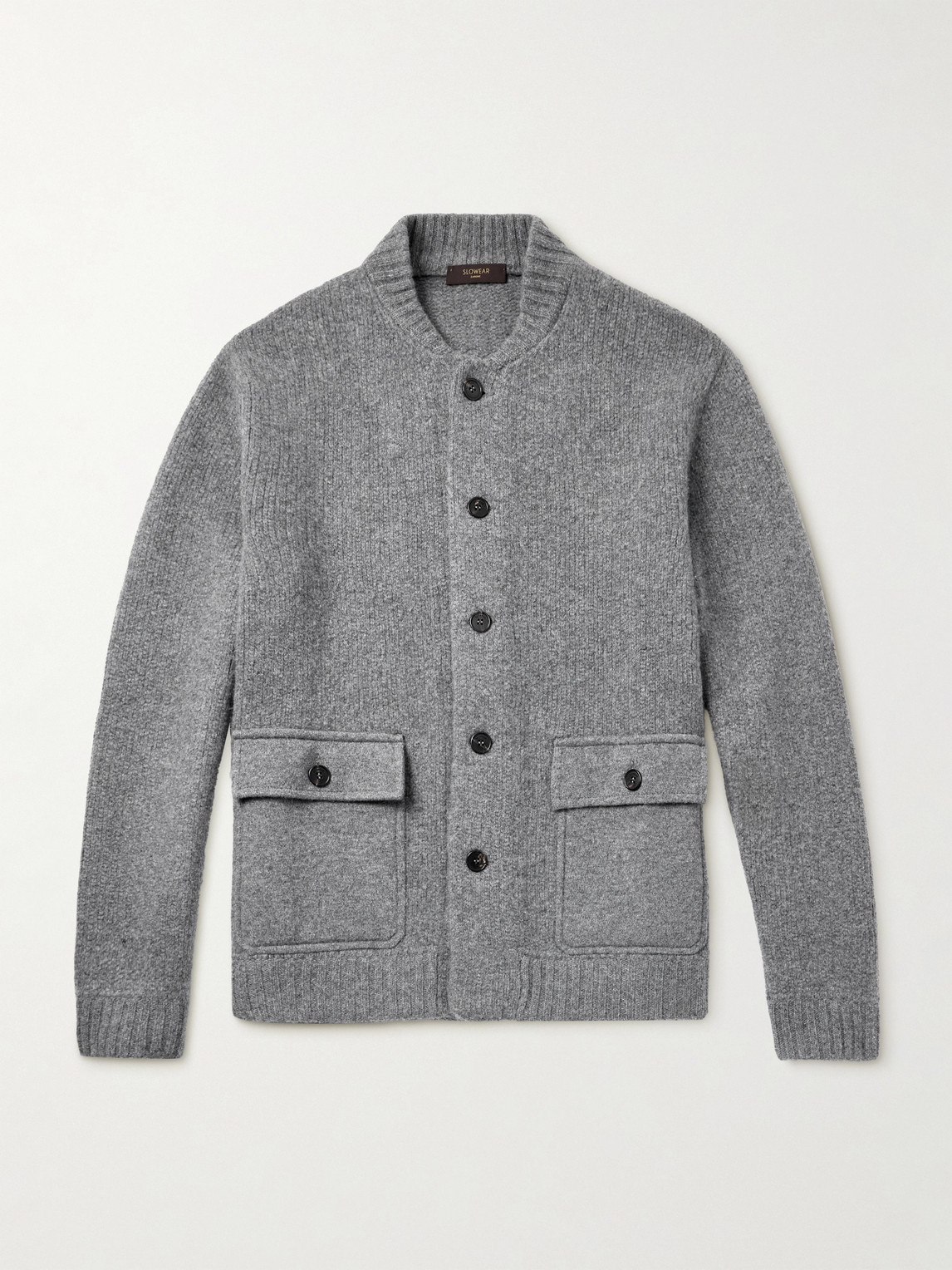 Incotex Zanone Wool And Cashmere-blend Cardigan In Gray