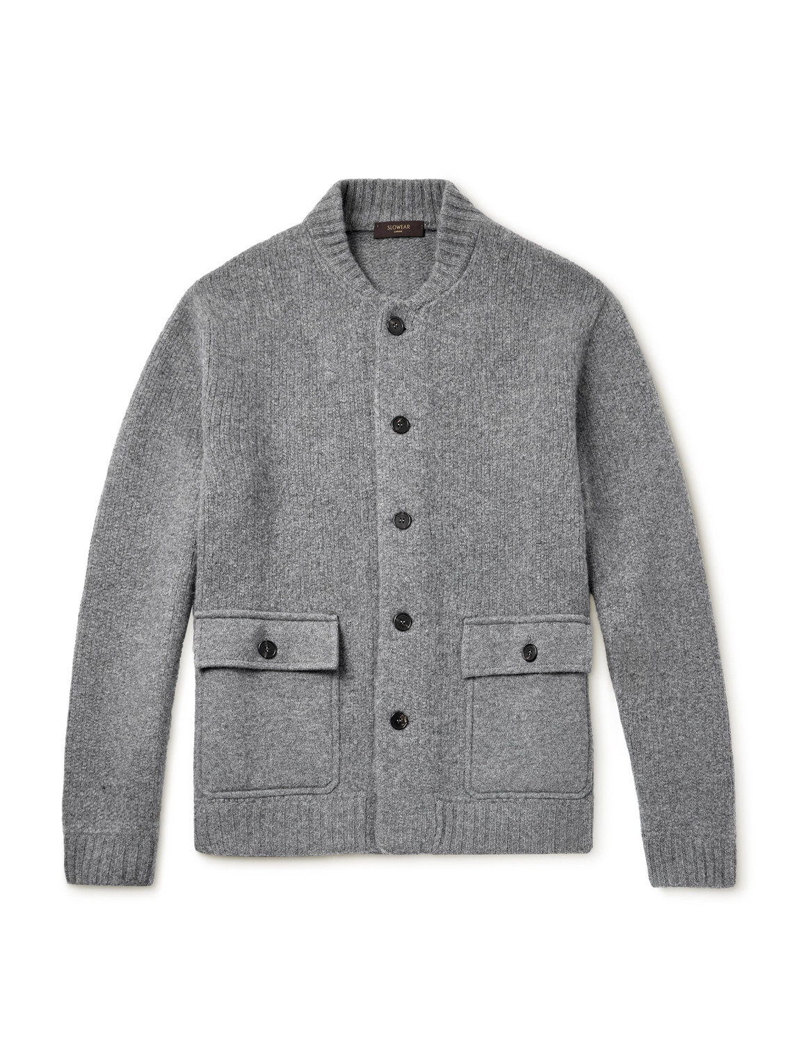 Incotex Zanone Wool And Cashmere-blend Cardigan In Gray