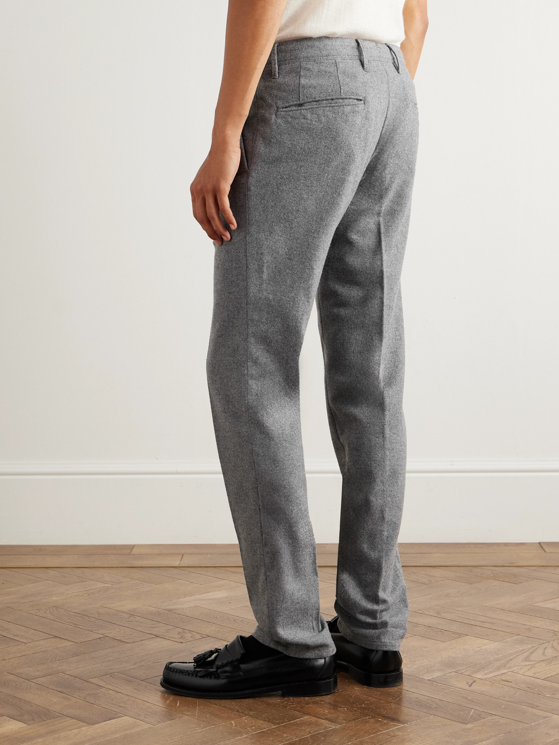 Incotex Slim-leg Virgin Wool-blend Trousers In Gray