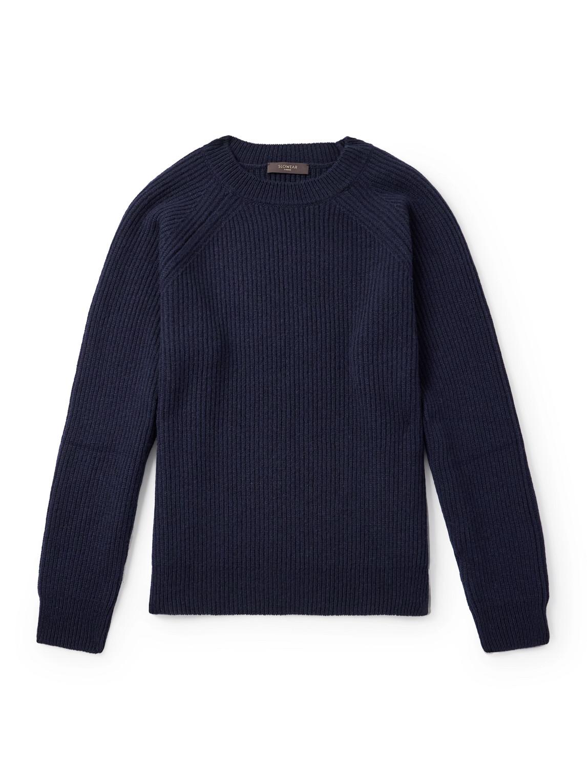 Incotex Zanone Ribbed Virgin Wool Sweater In Blue