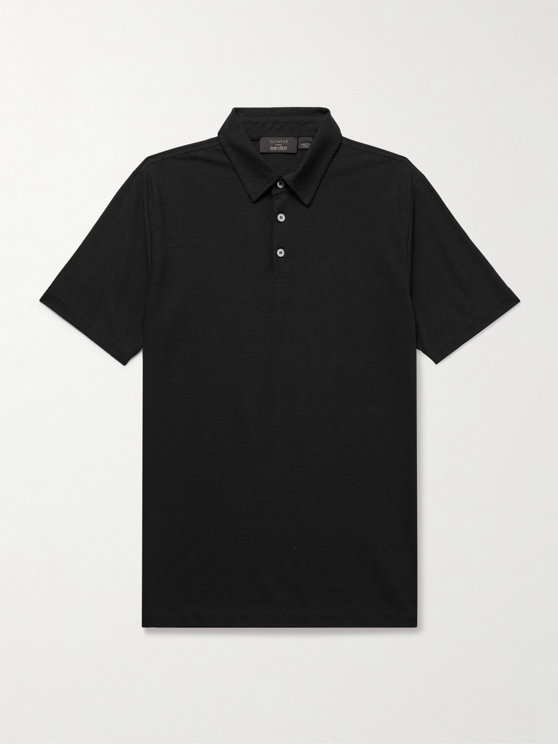 Incotex Zanone Slim-fit Icecotton Polo Shirt In Black