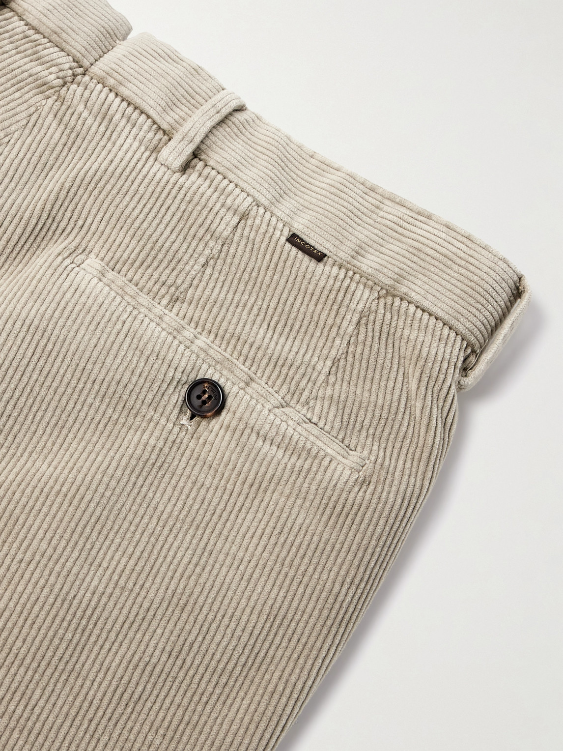 Incotex Straight-leg Cotton-blend Corduroy Trousers In Neutral