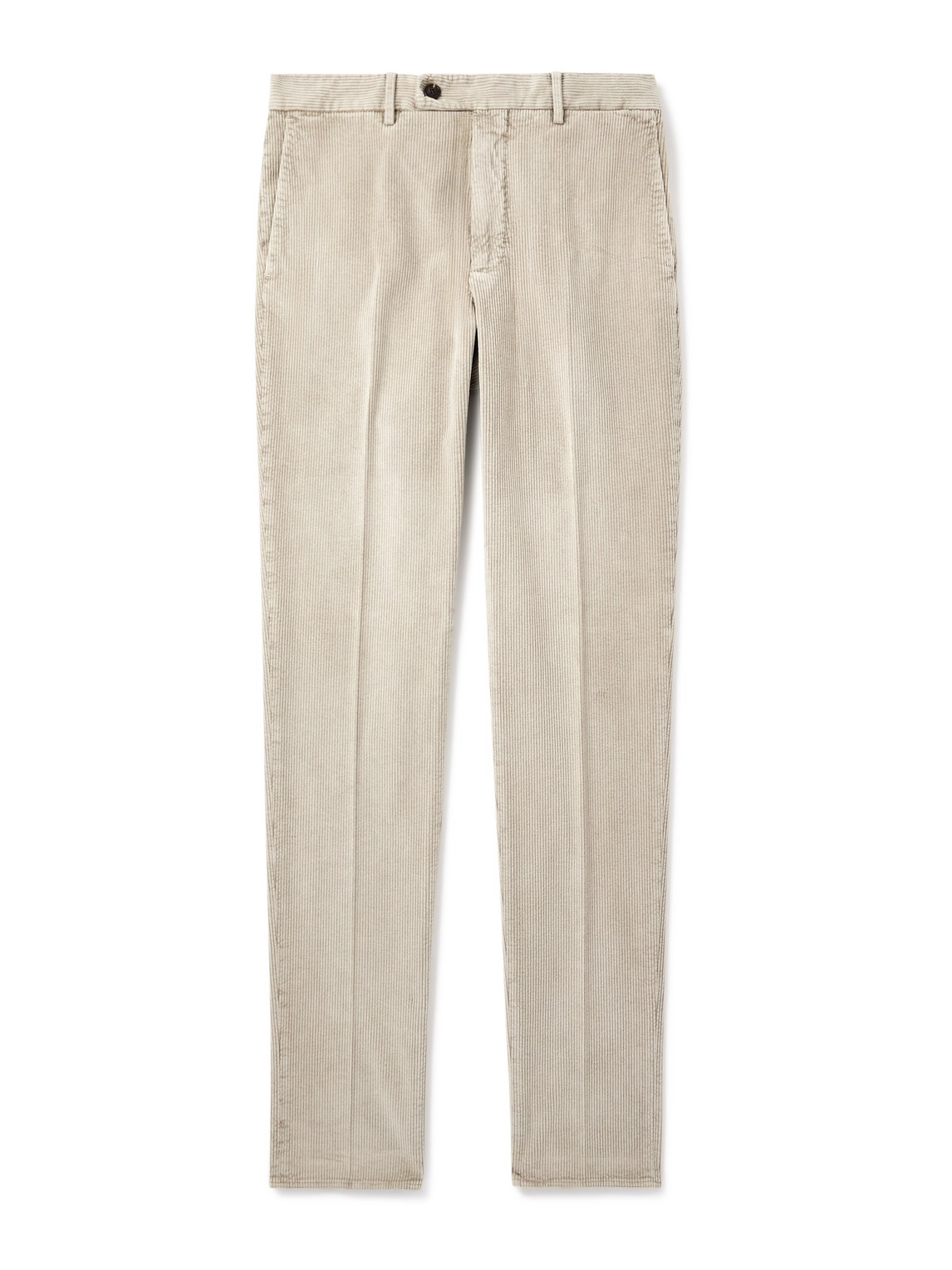 Incotex Straight-leg Cotton-blend Corduroy Trousers In Neutral