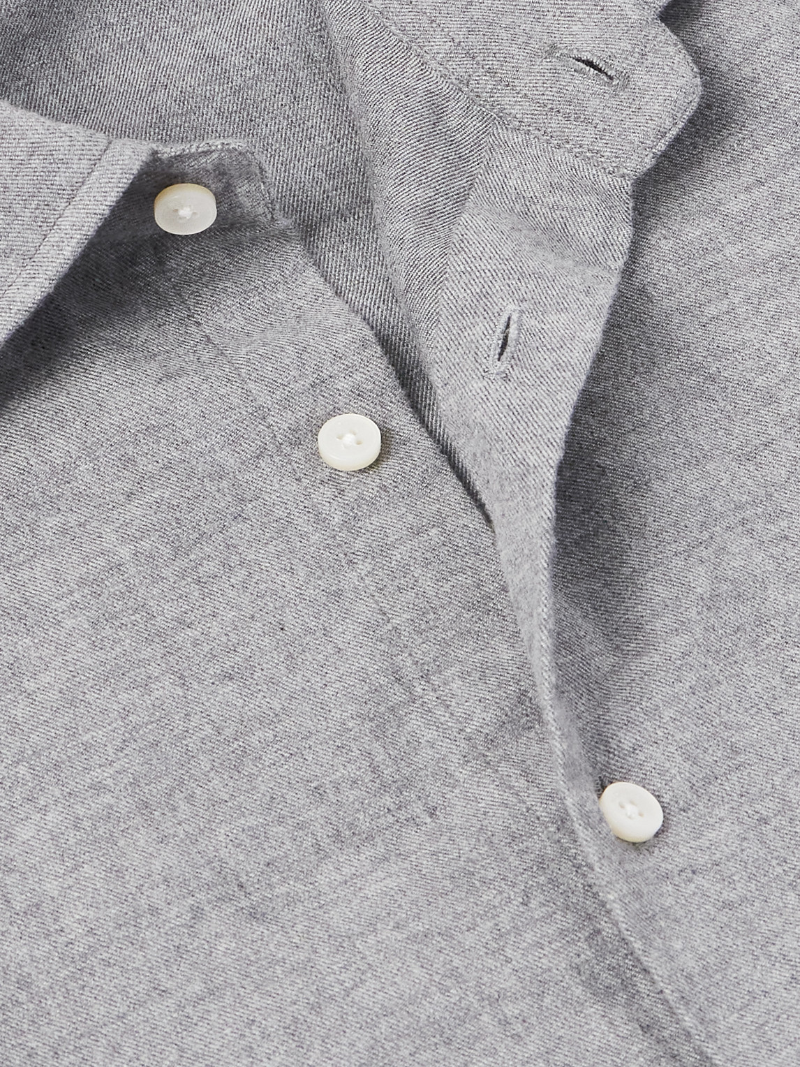Incotex Glanshirt Cotton-flannel Shirt In Gray