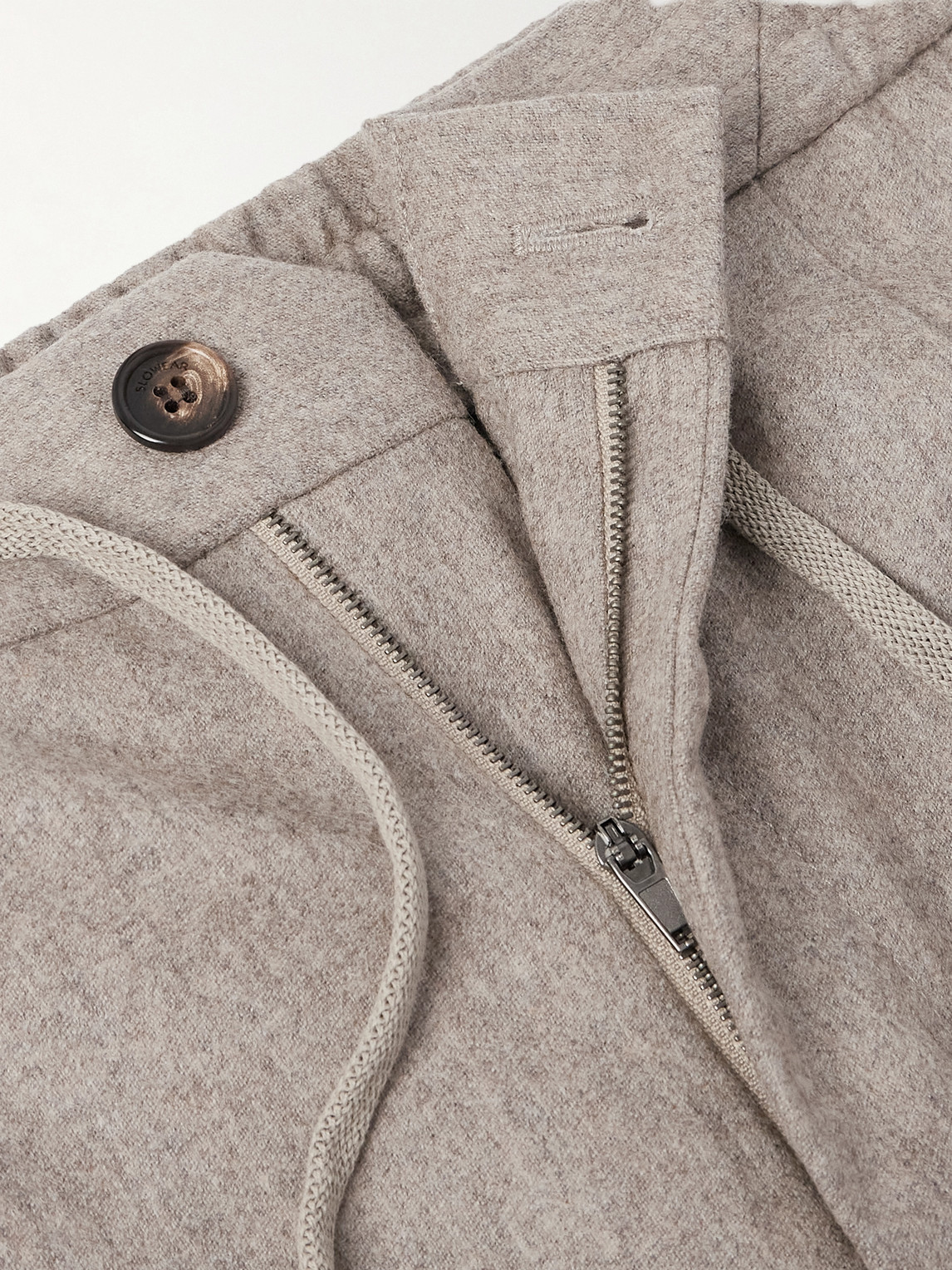 Incotex Tapered Pleated Wool And Cashmere-blend Trousers In Neutral