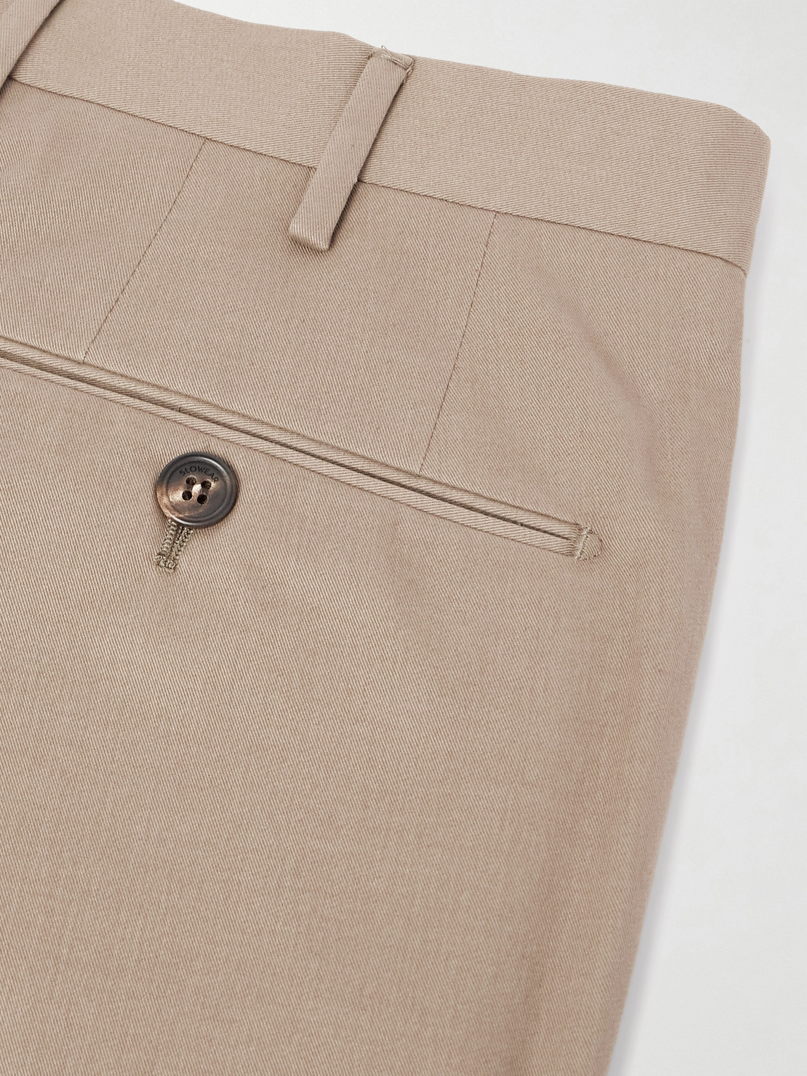 Incotex Slim-fit Cotton And Cashmere-blend Trousers In Neutral