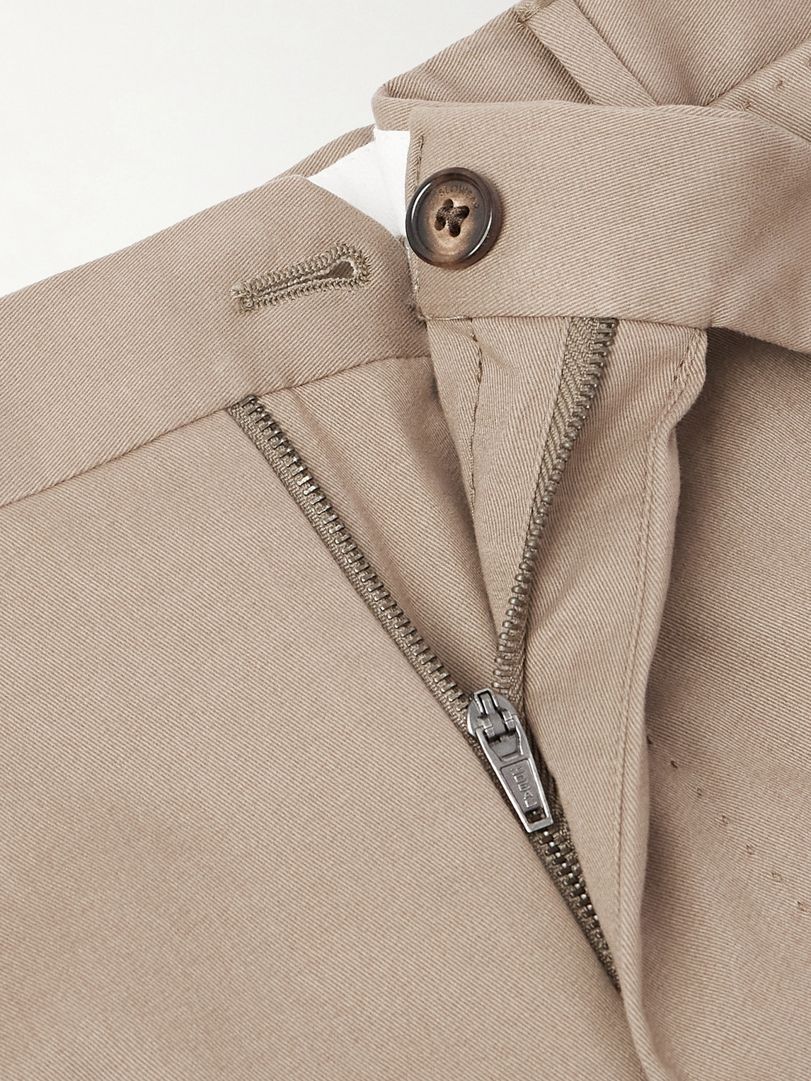 Incotex Slim-fit Cotton And Cashmere-blend Trousers In Neutral