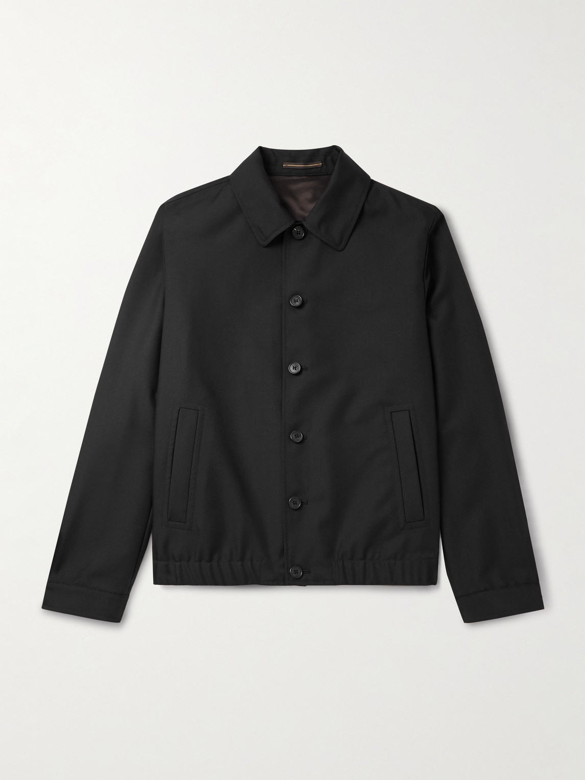 Incotex Wool And Mohair-blend Twill Bomber Jacket In Black