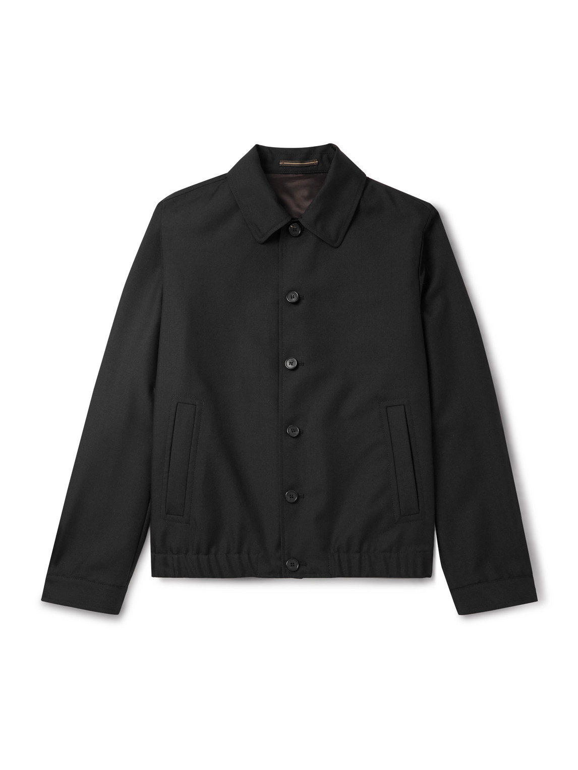 Incotex Wool And Mohair-blend Twill Bomber Jacket In Black