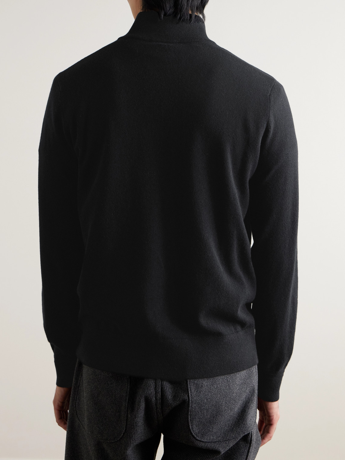  Mr P. - James Cashmere Half-zip Sweater - Men - Black - M 