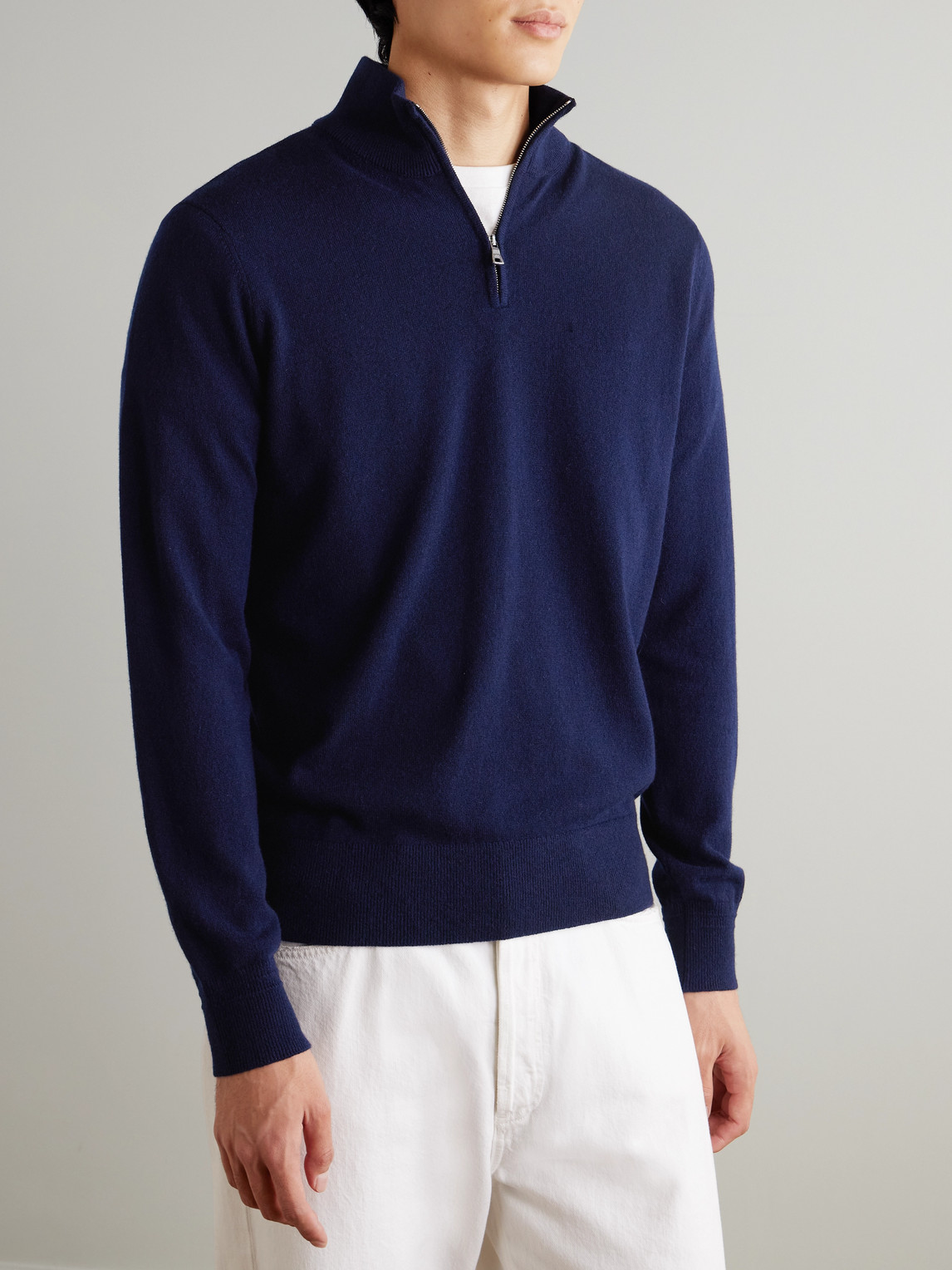  Mr P. - James Cashmere Half-zip Sweater - Men - Blue - Xs 