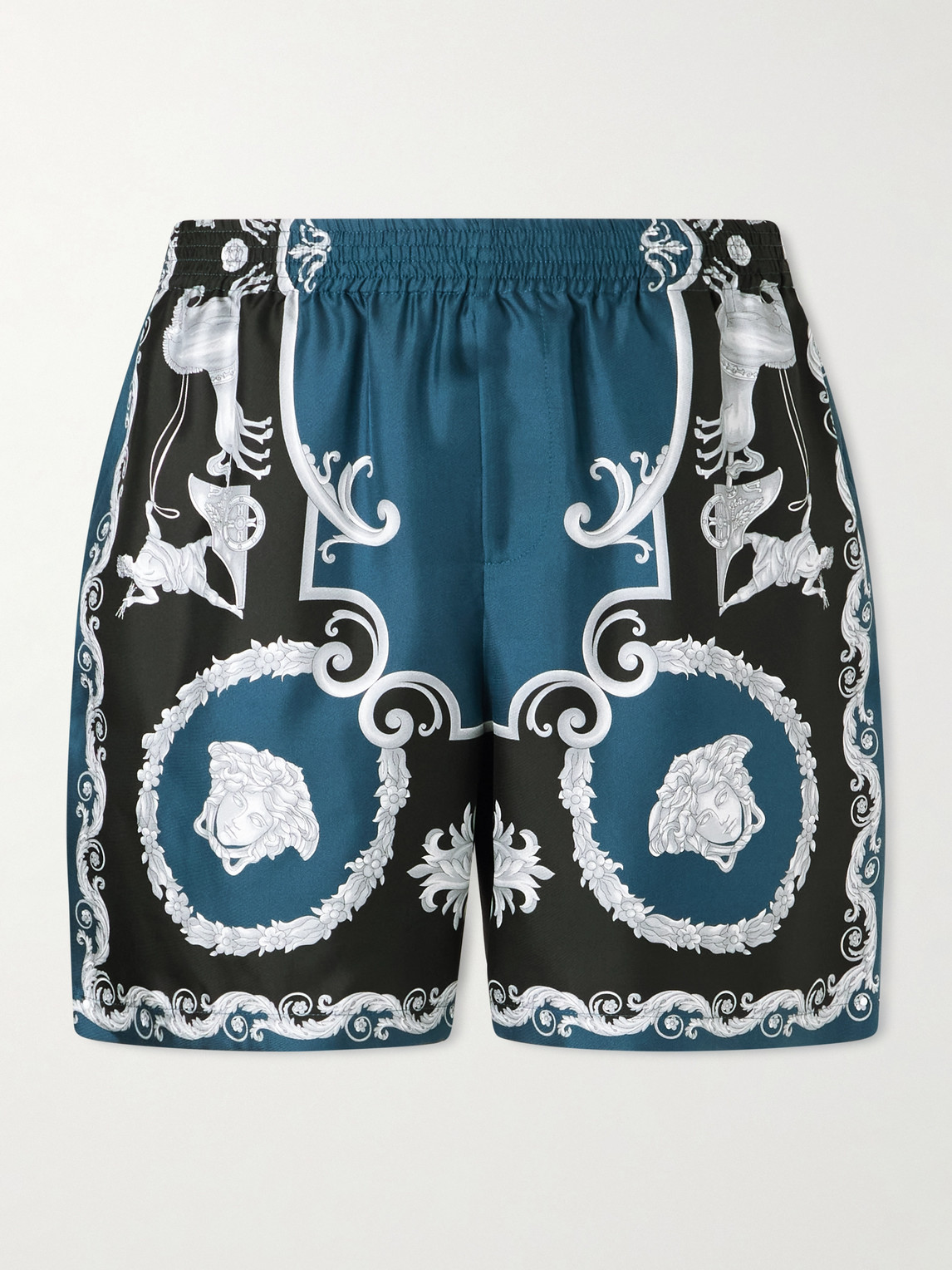 Versace Mythic Baroque Straight-Leg Printed Silk-Twill Shorts - Men