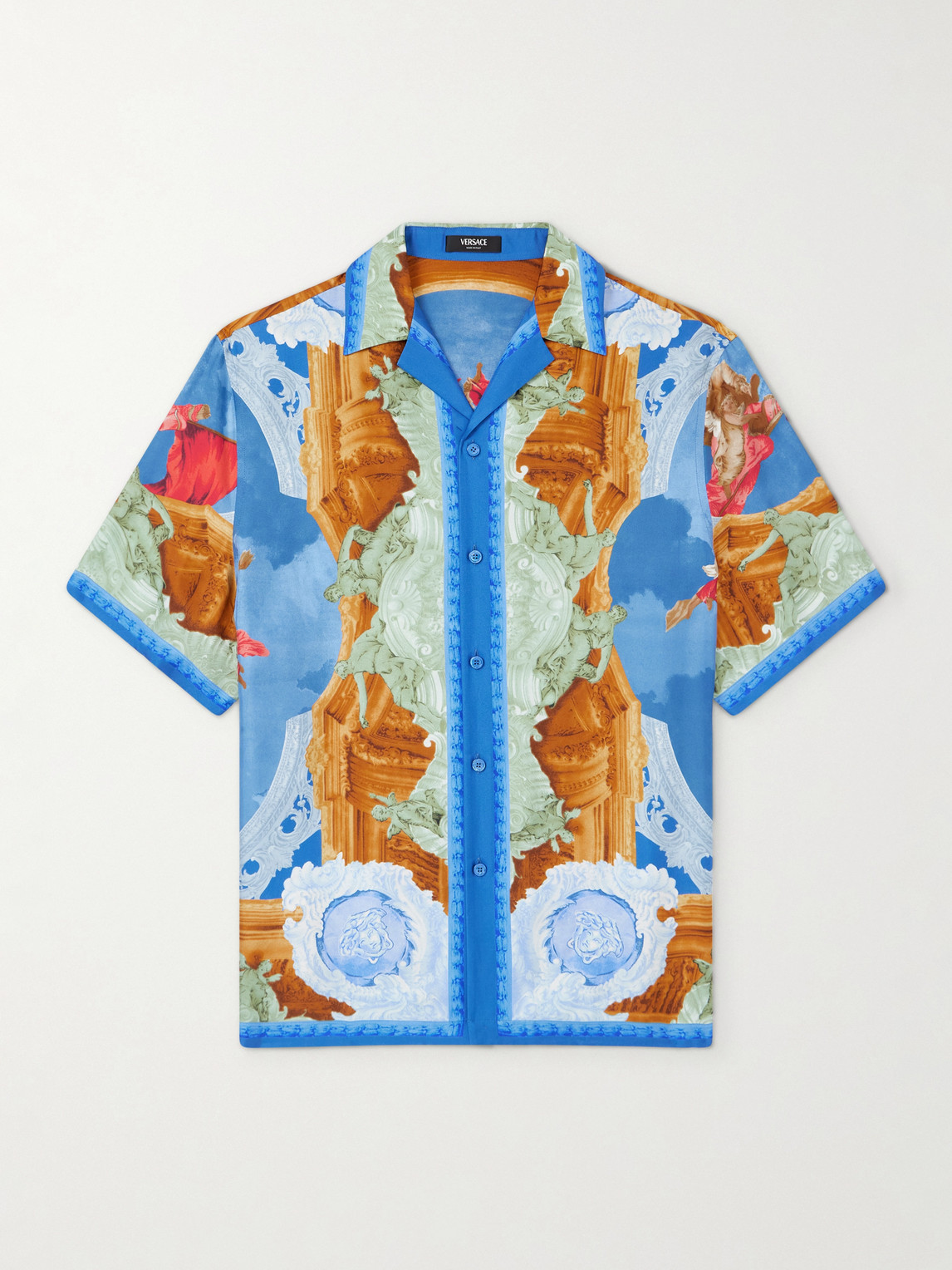 Versace Camp-Collar Printed Silk-Twill Shirt - Men