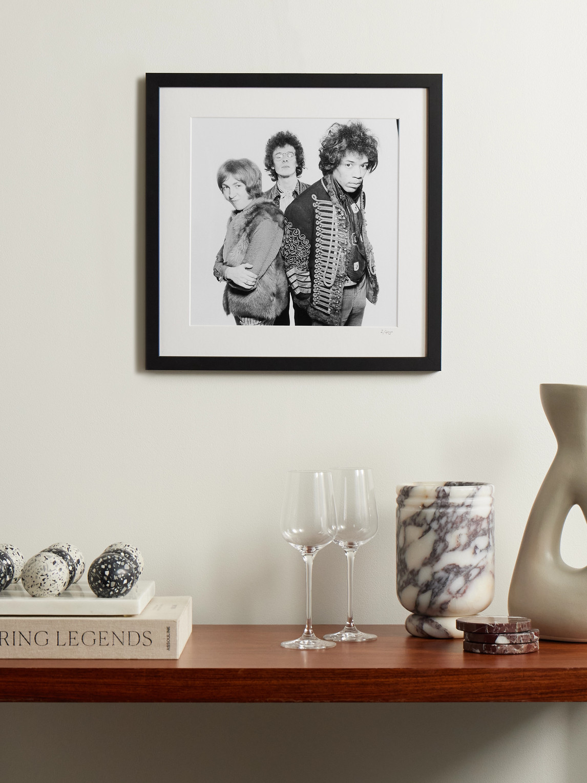 Framed 1967 Jimi Hendrix & The Experience Print, 16" x 16" — 2