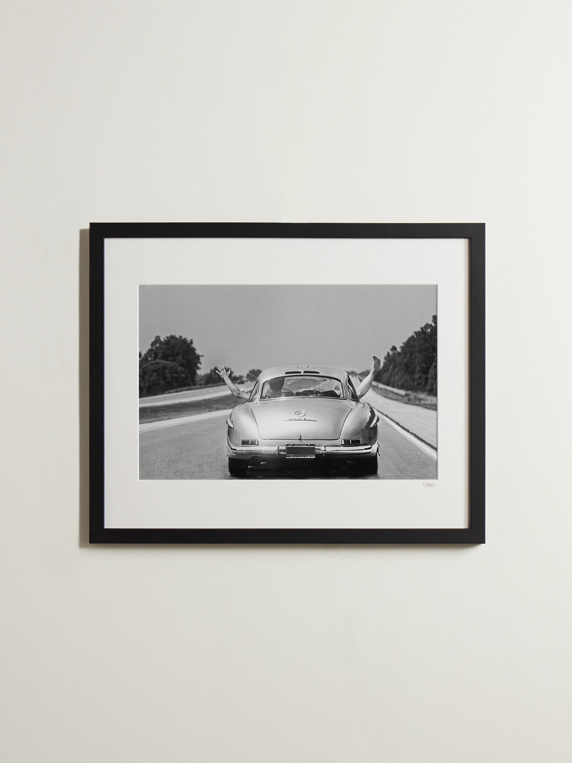 Framed 1986 Gullwing Mercedes Print, 16" x 20"