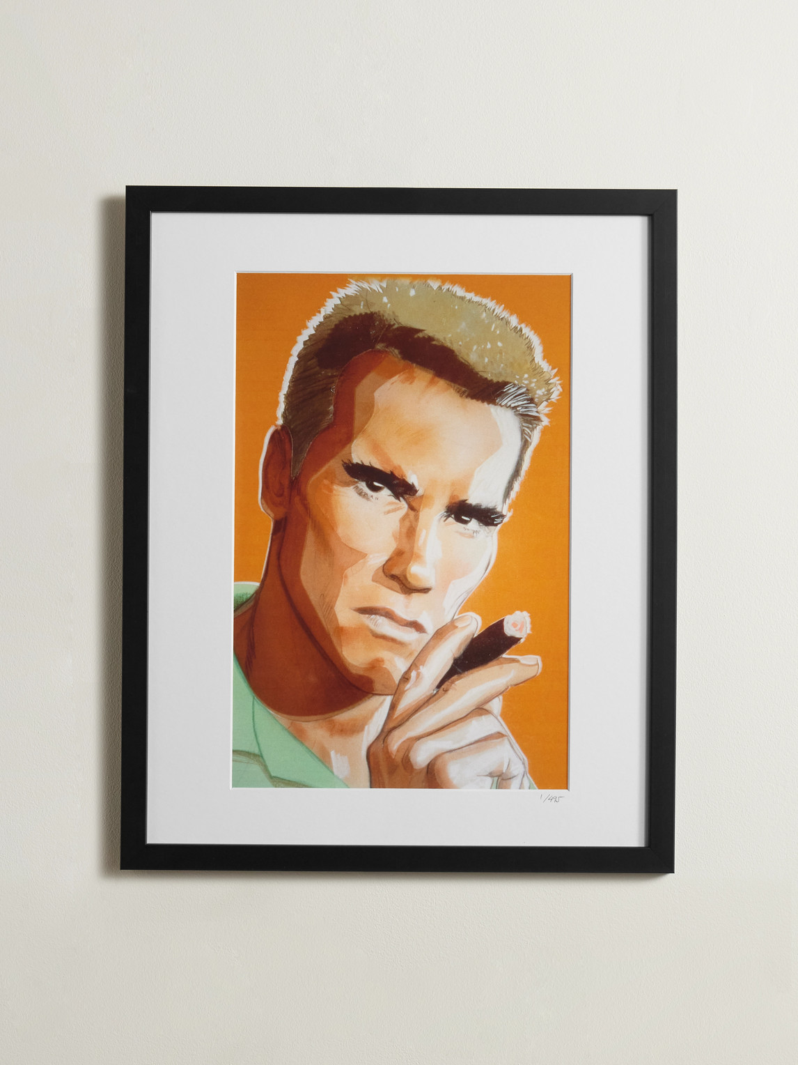 Framed 1985 Arnold Schwarzenegger Print, 16" x 20"