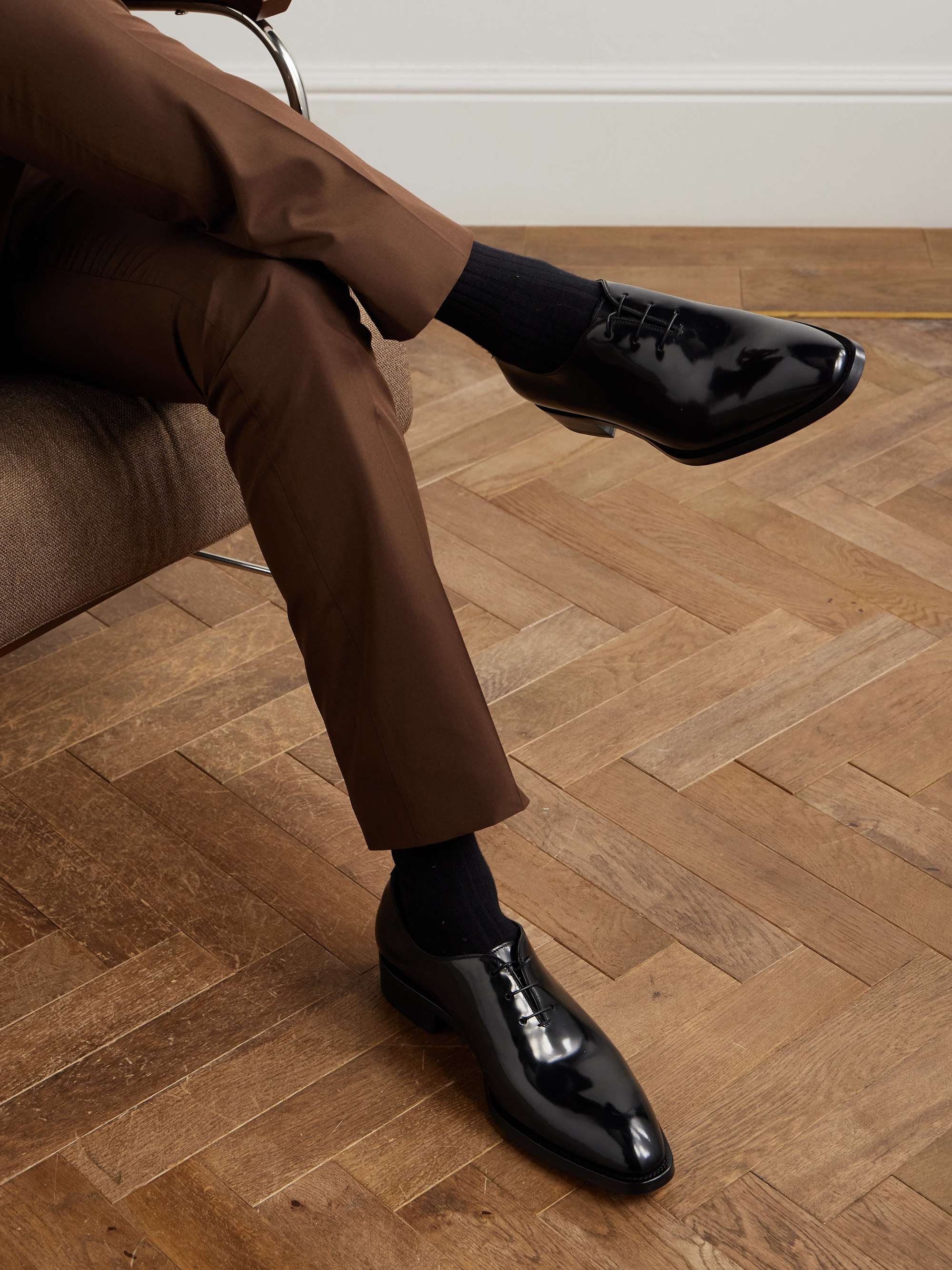 TOM FORD Whole-Cut Patent-Leather Oxford Shoes for Men | MR